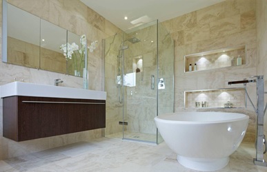 Crystal Bathrooms - Recessed Shelving in Bathrooms Trends